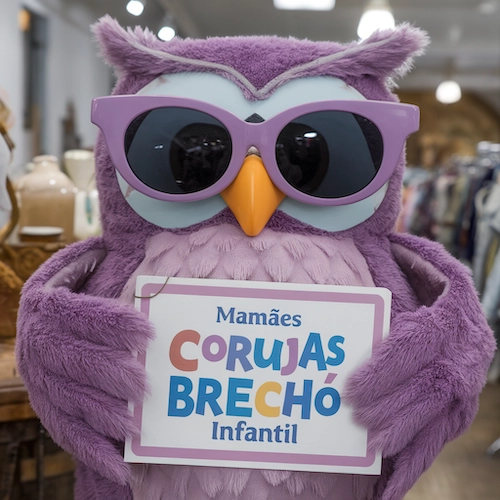 placa mamães corujas brechó infantil